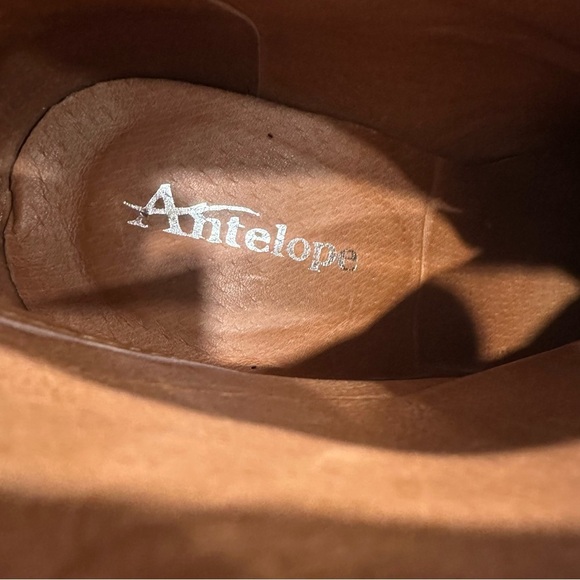 Anthropologie Antelope Tan High Cut Western High Heel  Boho Ankle Bootie Size 37 - Picture 2 of 12